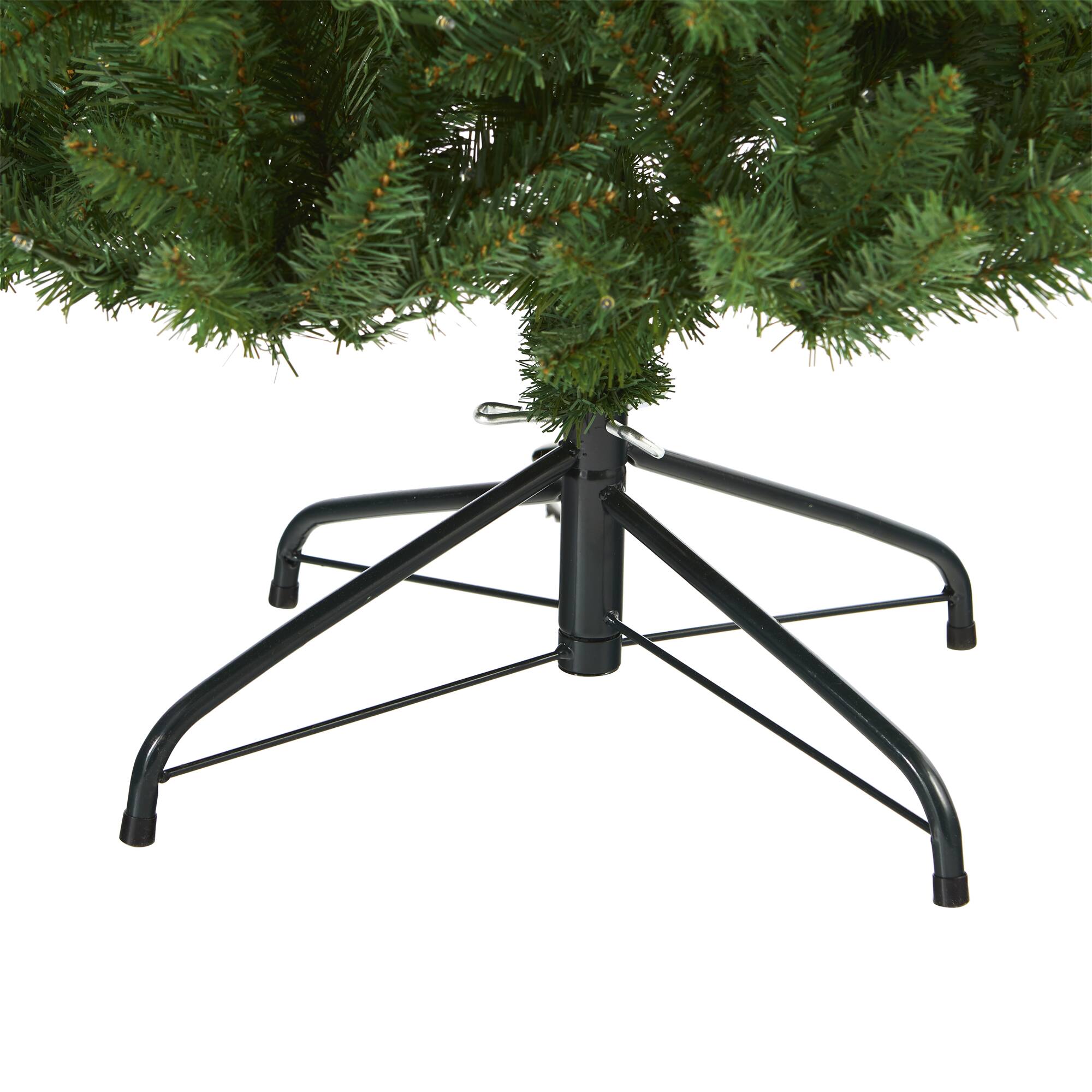 7ft. Pre-Lit Green Mountain Pine Artificial Christmas Tree, Clear LED Lights